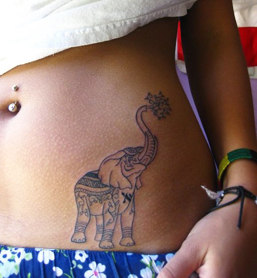 Small and simple elephant tattoo design on the wrist | Noon Line Art